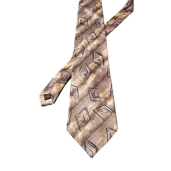 O Oscar de la Renta vintage silver and blue 100% silk tie - Picture 1 of 1